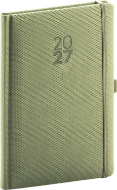 NOTIQUE Diář 2027: Diamante - olivový, týdenní, 15 x 21 cm