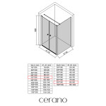 CERANO - Sprchový kout Antelo L - L/P - 6 mm - černá matná, transparentní sklo - 92x90 - otočný CER-666550