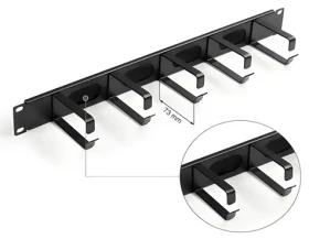 Triton 19" držák patch kabelů kovový / Panel pro správu kabelů / 1U / hloubka oka 73 mm (RAB-VP-X81-A2)