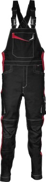 Pracovní kalhoty COFRA VISEU s laclem Barva: Černá/ Červená, Velikost: 48 (V484_0_05_48)