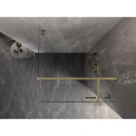 MEXEN/S - Lunar T sprchový kout dveře křídlové pravá 90 x 90, transparent, zlato kartáčovaná 834T-090-090-55-00-P