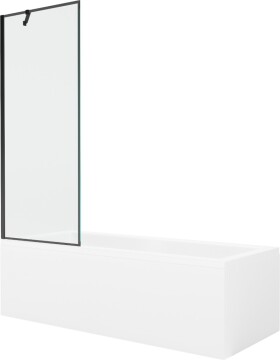 MEXEN/S - Cubik obdélníková vana 150 x 70 cm s panelem + vanová zástěna 70 cm, černá vzor 550315070X9507007070