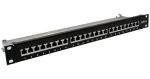 XtendLan černá / Patch panel / 19" / 24 portů / Cat6a / stíněný (XL-PP19-24C6AS-XL-BLACK)