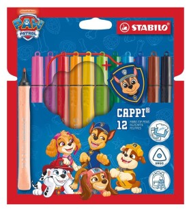 Vláknový fix - STABILO Cappi PAW Patrol - 12 ks sada - s Chaseovým policejním odznakem