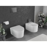 MEXEN/S - Sofia Závěsná WC mísa Rimless Tornado včetně sedátka s slow slim, duroplast, bílá lesk 30540300T