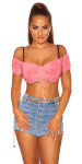 Sexy KouCla Crop Top bez ramene Einheitsgroesse