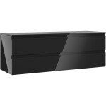 MEXEN/S - Orio koupelnová skříňka pod umyvadlo 140 cm s deskou, 2 zásuvky, černá lesk 91A10-14047-2-BFFC70