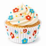 Cake star papírové košíčky na muffiny a cupcakes barevné 50x30 mm 100ks-vzor 11