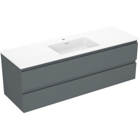 MEXEN/S - Orio koupelnová skříňka 140 cm s umyvadlem Otis, 2 zásuvky, grafit mat/bílá mat 91A10-14047-2-BFF66-W18M01