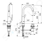 HANSA - Designo Umyvadlová baterie s otočným výtokem a výpustí, chrom 51032293