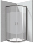 DEANTE - Funkia Evo čtvrtkruhový kout s vaničkou, 80x80 cm – vzor pruh KYPPDE88P