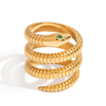ELENYS Serpenta – pozlacený prsten 18K žluté zlato Velikost: 7 (EU: 54-56)