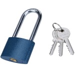 EXTOL CRAFT 93252 Zámek visací prodloužený, litinový, 52mm, modrý, 3 klíče