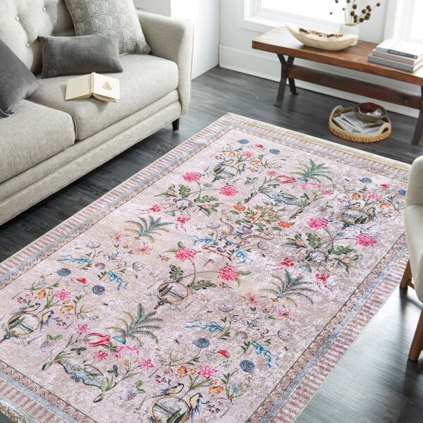 DumDekorace Romantický vintage koberec s botanickým vzorem Šířka: 160 cm | Délka: 220 cm