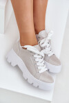 Tenisky Sportovní Boty Na Platformě CheBello 4632 Stříbrné 38