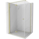 MEXEN/S - Mist-F sprchový kout skládací dveře levá 80 x 70, transparent, zlato kartáčovaná 8A6T-080-070-55-00-L