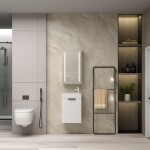 Erga Hana, zrcadlová galerka s LED osvětlením 40x70cm s integrovanou zásuvkou, bílá, ERG-V05-HANA-4070-WH