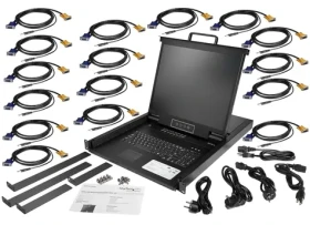 StarTech KVM konzole 16 portů 19" LCD / KVM switch / VGA / USB-PS/2 / 1U rack 19" (RKCONS1916K)