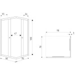 KERRA - Sprchový kout Olga černá SQ 100x80(bez vaničky) 5907548125903