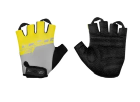 Force Sport krátké rukavice šedá/žlutá vel.