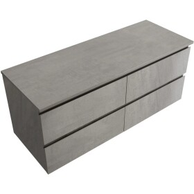 CERANO Koupelnová skříňka Carole + deska pod umyvadlo Navira Slim - 18 mm - betonově šedá - 120x49,8x46 cm
