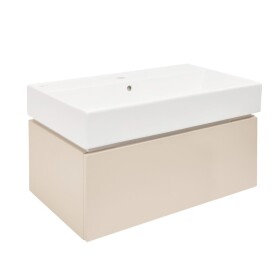 Koupelnová skříňka s umyvadlem SAT Feel 80x30x46 cm pískově béžová mat SATFEEL80BEU2 SATFEEL80BEU2