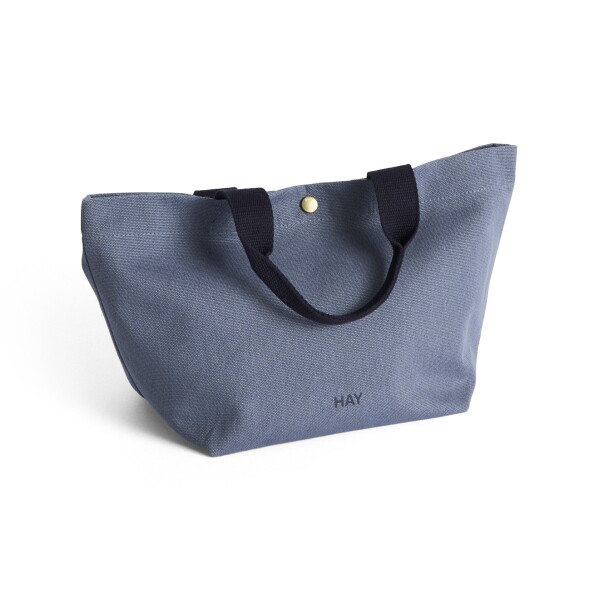 HAY Bavlněná taška Mini Tote Bag Steel Blue, modrá barva, textil