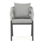 Zahradní židle, kov, polyratan, šedá, AZC-S1430 GREY
