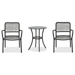 Balkónový set 1+2, stůl 60x60, židle umělý ratan barva antracit, kov antracit