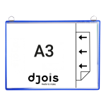 Djois rámeček s kapsou a dvěma očky, A3, otevřený bokem, modrý, 5 ks