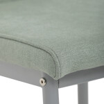 Židle jídelní, zelená látka, šedé kovové nohy