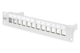 Digitus Patch panel 10" stíněný šedý / Patch panel / 12 portů / 1U / RAL 7035 (DN-91419)