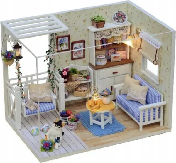 KIK retro obývací pokoj s LED osvětlením DIY model