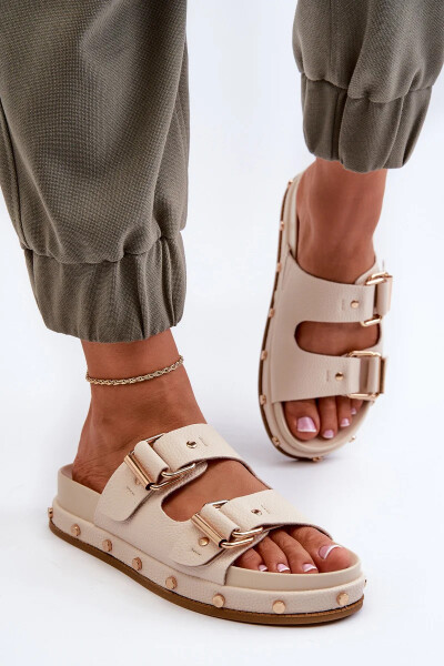 Dámské pantofle na platformě Big Star Béžová Velikost: 37