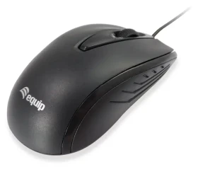 Equip Kompaktní myš černá / Myš / Drátová USB / 1000 DPI / Obouruční (245107)