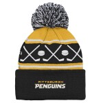Outerstuff Dětská batolecí zimní čepice Pittsburgh Penguins NHL Face-Off Cuff Pom