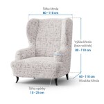 Bielastické potahy VITTORIA smetanová křeslo ušák (š. 60 - 110 cm)