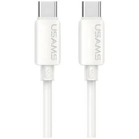 USAMS U98 bílá / Nabíjecí a datový kabel USB-C - USB-C / 60W / 3A / 1m (SJ787USB02)
