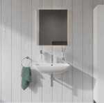 DURAVIT - ME by Starck Umyvadlo 60x46 cm, s 1 otvorem pro baterii, s WonderGliss, alpská bílá 23356000001