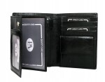 Elegantní pánská kožená peněženka Franco, černá bez přezky