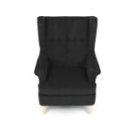 Křeslo ušák, černá látka, AK-388 BK2