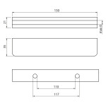 SAPHO - Skleněná police 200, černá/mléčné sklo MY009B-01