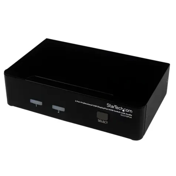 StarTech 2-portový DisplayPort KVM černá / KVM přepínač / USB klávesnice a myš / 3840×2400 px (SV231DPUA)