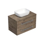 Koupelnová skříňka s krycí deskou SAT Cube Way 80x53x46 cm dub Wellington mat CUBE46803DW45 CUBE46803DW45