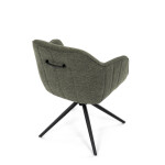 Židle jídelní a konferenční, zelená látka, černé kovové nohy, otočný mechanismus