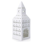 KÄHLER Lucerna domeček Church Tower 20 cm, bílá barva, keramika
