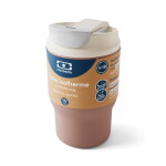 Monbento Termohrnek s víčkem a brčkem Travel Moka 350 ml, růžová barva, kov