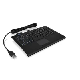 Keysonic KSK-3210ELU (UK) černá / Klávesnice / Super-Mini / Touchpad / Podsvícení / USB (61024)