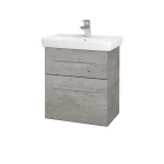 Dřevojas - Umyvadlová skříňka GO SZZ2 55 - D01 Beton / Úchytka T01 / D01 Beton 148324A