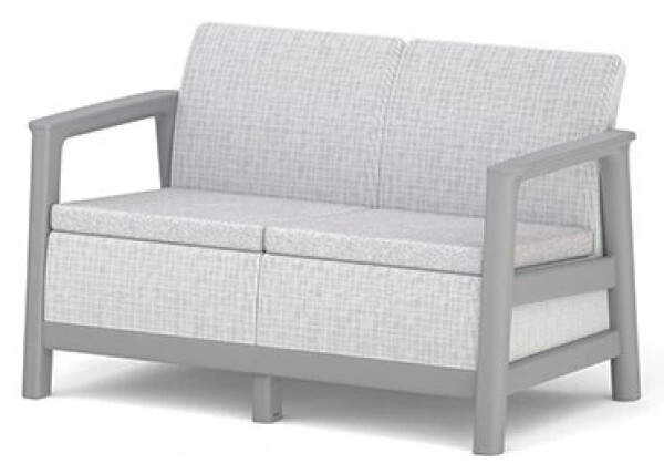 KETER SCANDI LINEA 2 SEATER SOFA - Ash grey/Storm grey